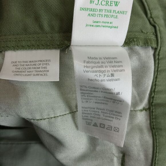 J.Crew Vintage Slim Straight Stretch Chino Green Pant Item AB648 Size 28 - Picture 7 of 10